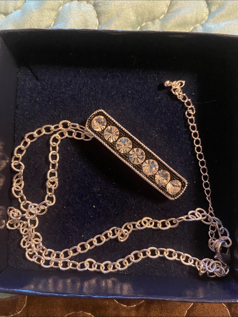 Montana Silversmiths Silver-tone Crystal Bar Necklace